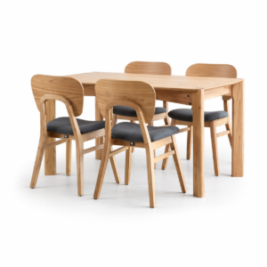 JUEGO DE COMEDOR MESA BOHEMIA + 4 SILLAS NAOTO