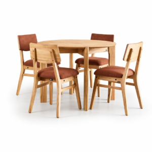 JUEGO DE COMEDOR MESA BOHEMIA REDONDA + 4 SILLAS OSAKA