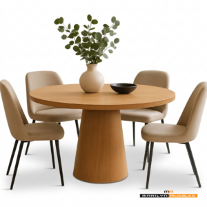 JUEGO DE COMEDOR MESA CONICA TAMESIS + 4 SILLAS GARDENIA