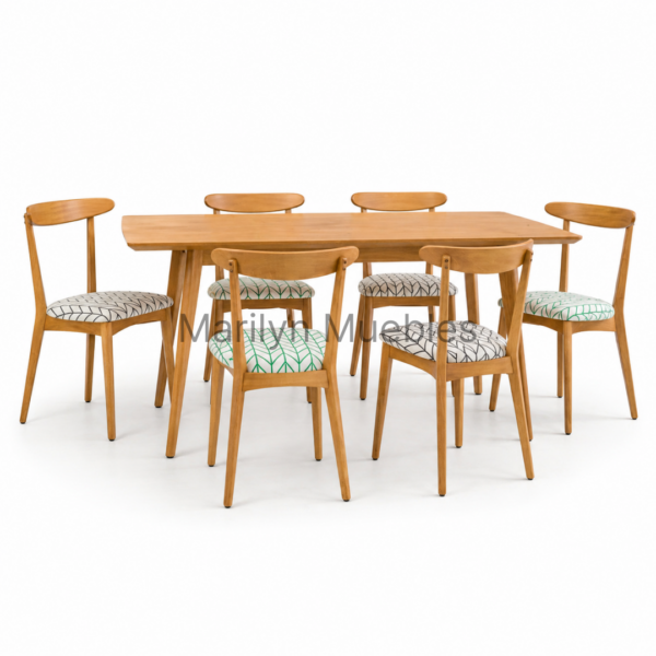 JUEGO DE COMEDOR 15 (MESA 160 CM + 6 SILLA MOSS)