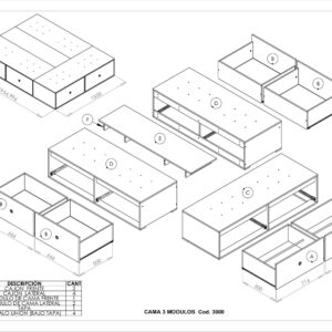 CAMA TERRA CON 6 CAJONES - 1.50x1.95 // 1.70x2.05 // 2.00x2.05: imagen 10