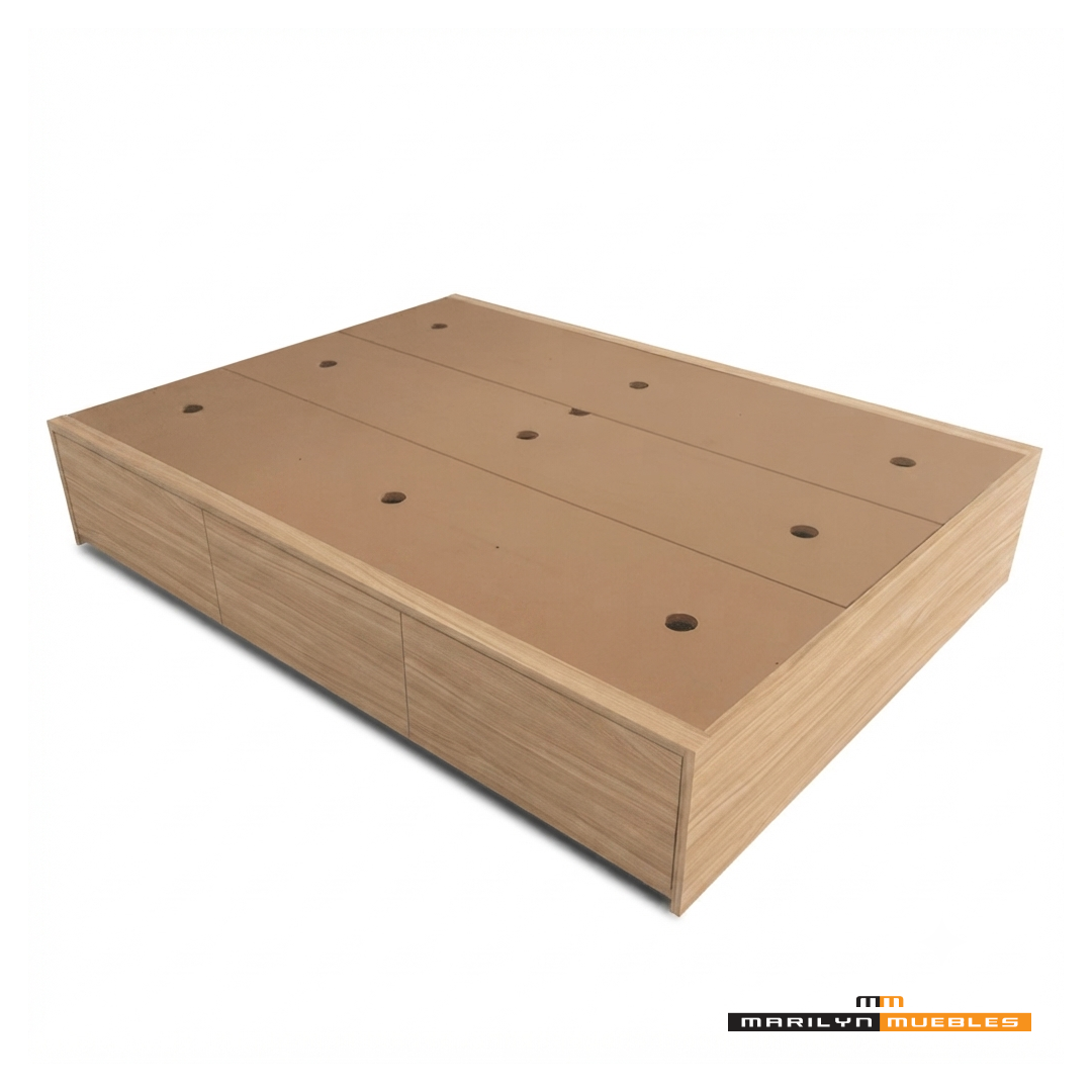 CAMA FEISEN CON 6 CAJONES - 1.40/1.50/1.60x1.90: imagen 1