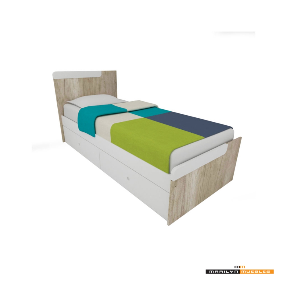 CAMA CRECIENTE CON 2 CAJONES - 0.80x1.90 (1 PLAZA): imagen 1