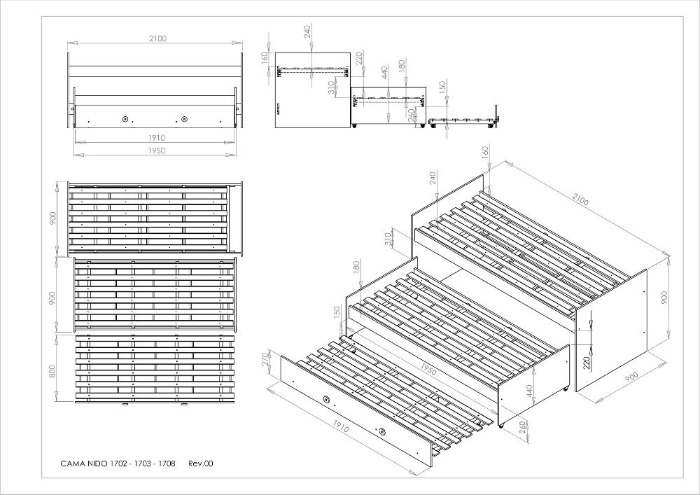 CAMA NIDO TRIPLE LINEA CRECIENTE - 1702-3-8: imagen 14