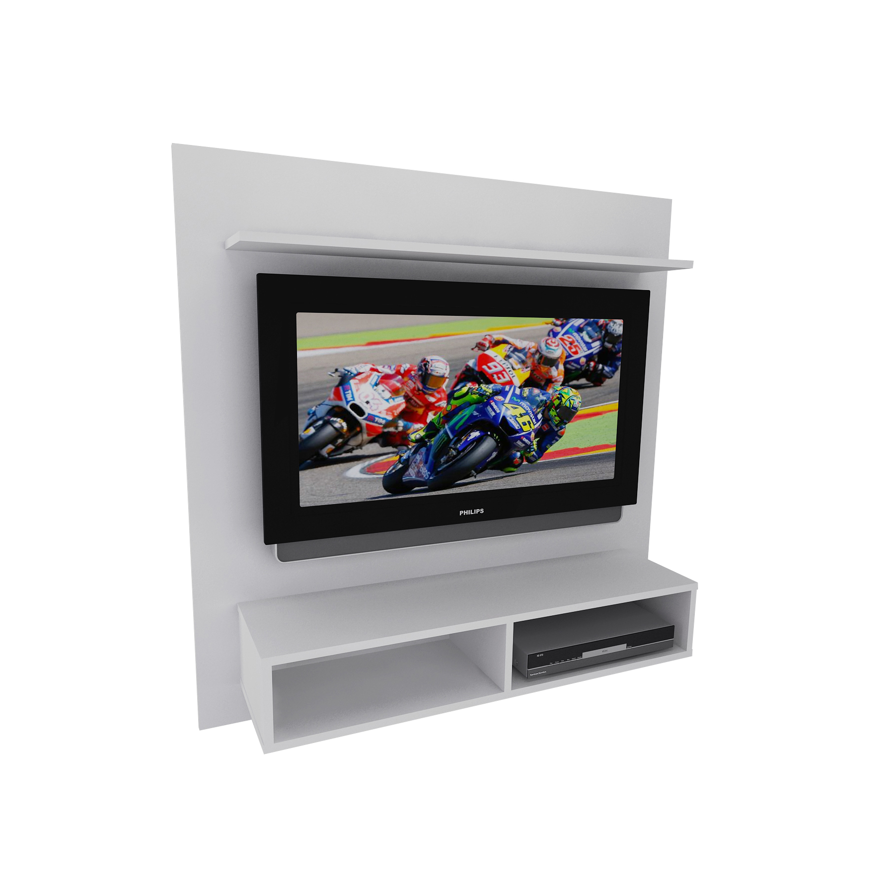 PANEL PARA TV CON ESTANTE Y NICHO 1.28×0.40×1.28 - LINEA LIVING - 1850: imagen 1