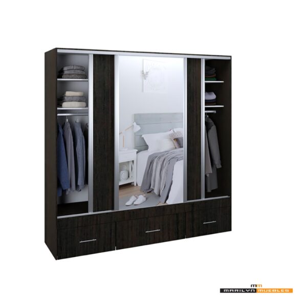 VESTIDOR MAGNUS PLUS 3 PUERTAS - 2.20x2.20 - CON ESPEJO