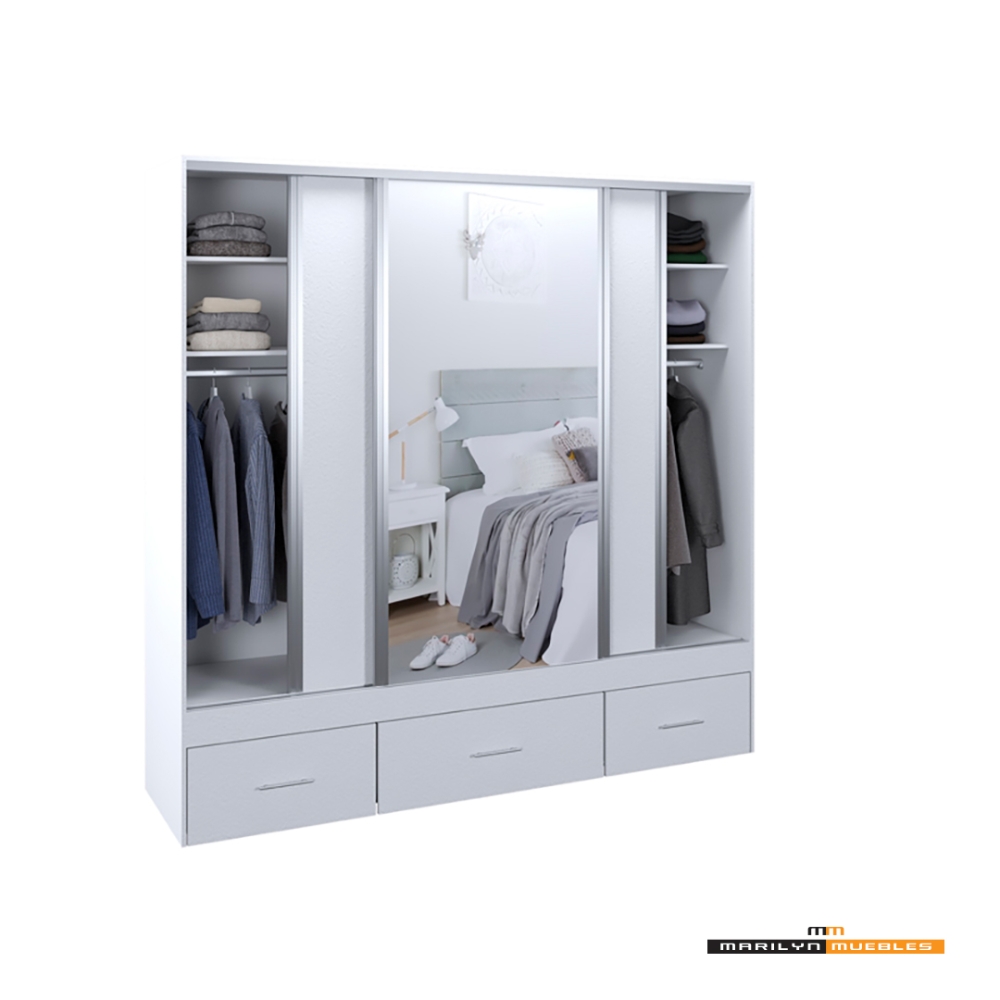 VESTIDOR MAGNUS PLUS 3 PUERTAS - 2.20x2.20 - CON ESPEJO: imagen 5