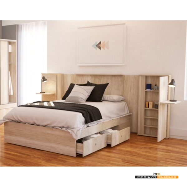 CAMA TERRA CON 4 CAJONES - 1.40x1.90