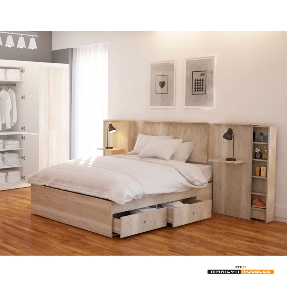 CAMA TERRA CON 4 CAJONES - 1.40x1.90: imagen 6