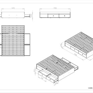 CAMA TERRA CON 4 CAJONES - 1.40x1.90: imagen 4