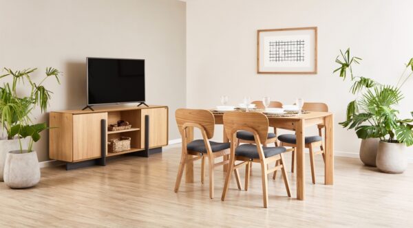 JUEGO DE COMEDOR 3 (MESA BOHEMIA + 4 SILLAS NAOTO)