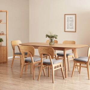 JUEGO DE COMEDOR 2 (MESA VINTAGE EXTENSIBLE + 6 SILLAS NAOTO): imagen 2