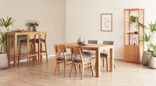 JUEGO DE COMEDOR 7 (MESA CONTEMPORANEA 1.45 X 0.85 + 4 SILLAS OSAKA)