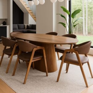 JUEGO DE COMEDOR 11 (MESA ORGANICA + 6 SILLAS ACACIA PETIRIBI): imagen 2