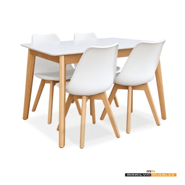 COMBO MESA RETRO MAS SILLAS TULIP  - TAPA DE MELAMINA