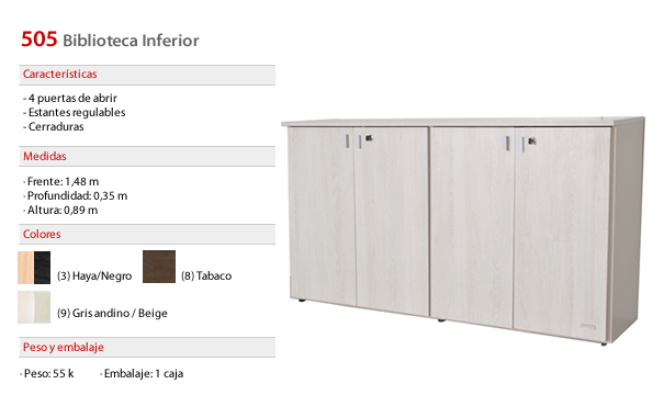 505 BIBLIOTECA INFERIOR 148X35X89: imagen 4